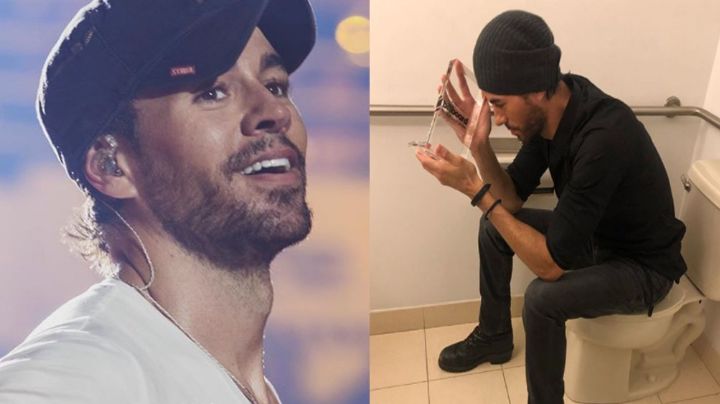 ¿En el trono? Enrique Iglesias celebra su premio Billboard desde un excusado