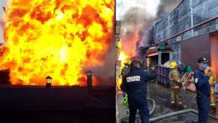 (VIDEO) Impresionante incendio en fábrica de veladoras en Cuautitlán Izcalli