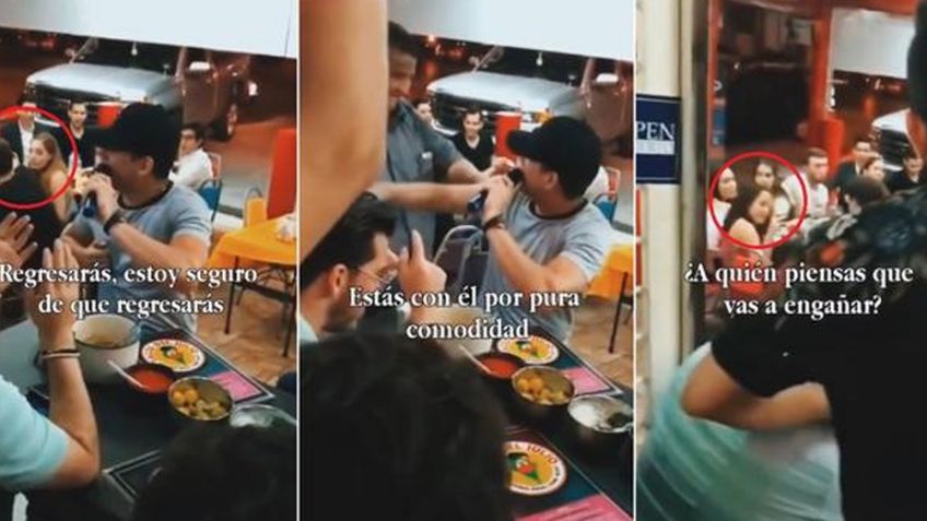 VIDEO: Joven se topa con su exnovia y su actual pareja, le canta 'Ya me Enteré' y así reaccionan
