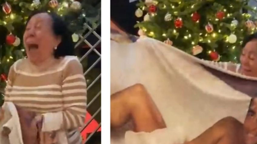 VIDEO: Abuela se hace viral por su reacción al recibir una cobija con la foto de Chayanne