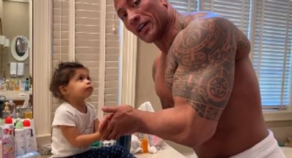 Dwayne Johnson 'La Roca' enternece con lección de lavado de manos para su hija
