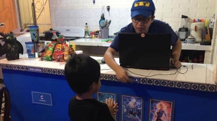 ¡Increíble! Ni el coronavirus le impide a un pequeño tener una tarde de cine