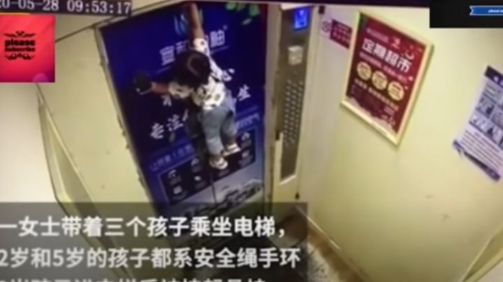 VIDEO: El aterrador momento en que una niña casi es aplastada por un elevador