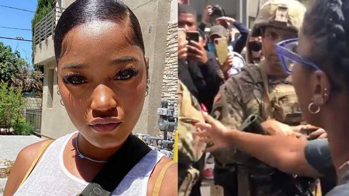 VIDEO: Keke Palmer y su poderoso mensaje a militares durante protesta; los oficiales se arrodillaron