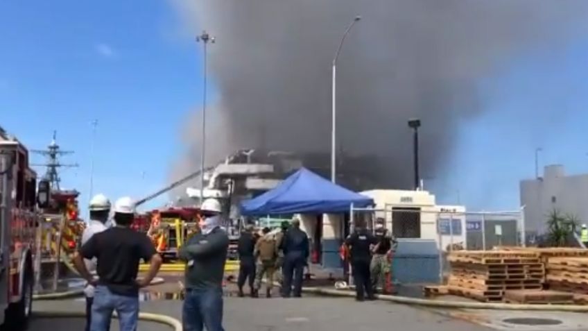 San Diego: Se registra explosión e incendio en buque de la Armada de EU; hay 18 heridos
