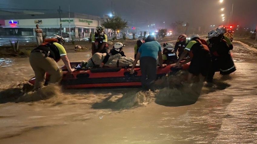 Mujer da a luz en Nuevo León en medio de las inundaciones por la tormenta 'Hanna'