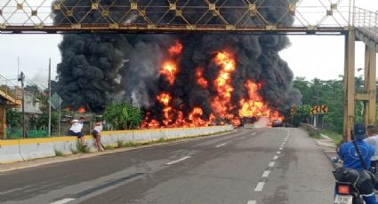 Explosión de pipa en carretera de Tabasco deja al menos cuatro muertos