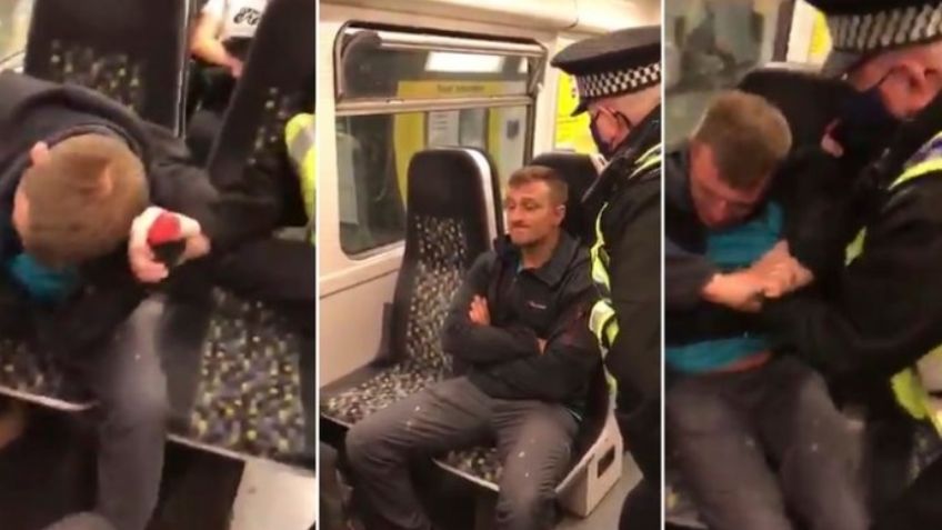 VIDEO: Por no usar cubrebocas, hombre es rociado con gas lacrimógeno de la Policía