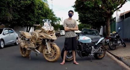 VIDEO: Joven impresiona a todo Internet al construir motocicletas de cartón