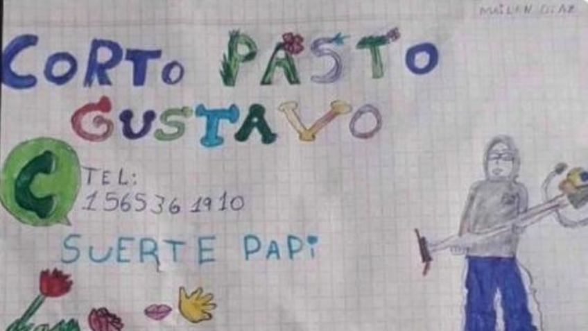 Niña dibuja el CV de su papá y le desea suerte para encontrar trabajo