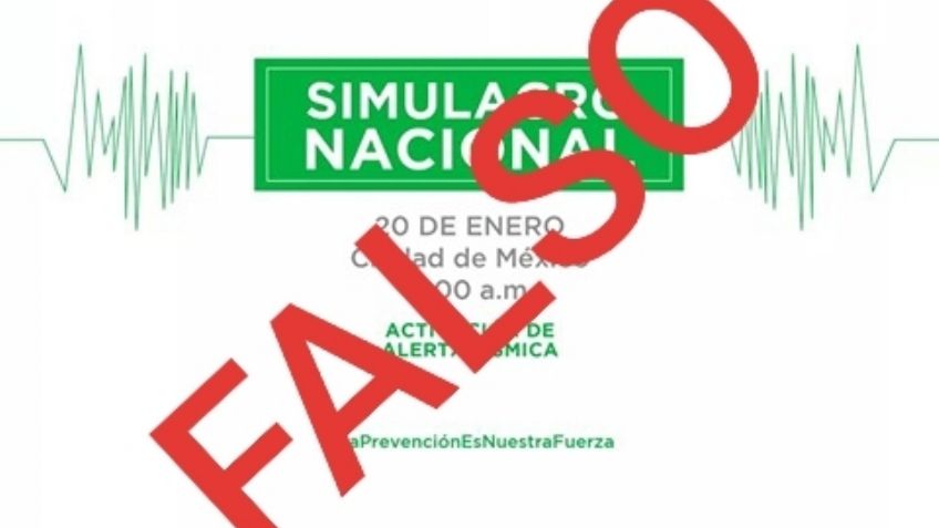 Desmienten realización de simulacro nacional este 20 de enero