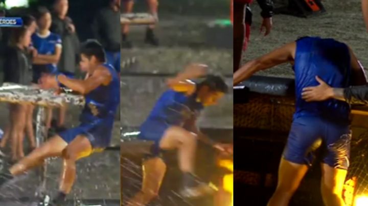 ¡Qué golpazo! Atleta del 'Exatlón' sufre lesión ante tremenda caída de alta plataforma
