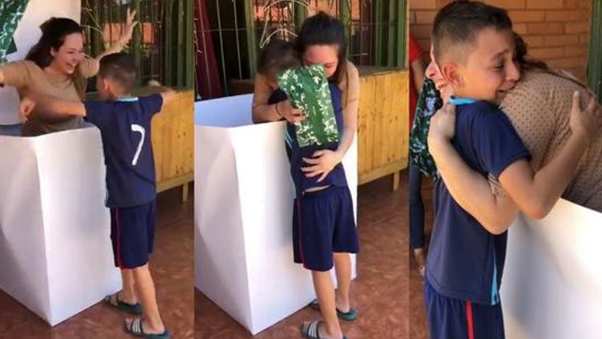 Tras 11 mese separados, niño es sorprendido por su madre y su reacción se vuelve viral