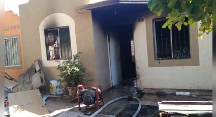 Voraz incendio consume gran parte de una vivienda al sur de Ciudad Obregón