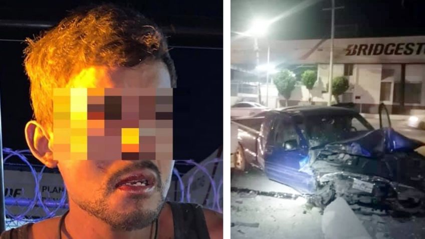 Hermosillo: Intentó escapar de la Policía con camioneta robada pero chocó contra poste