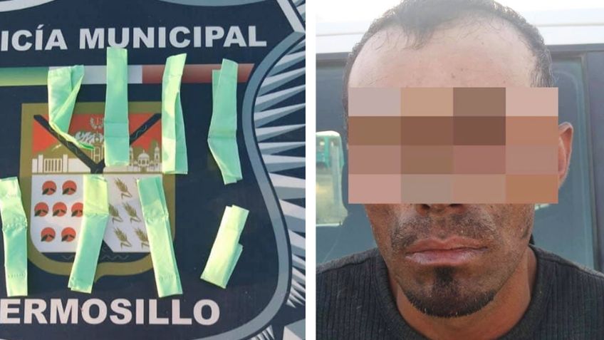 Sorprenden a presunto ladrón a las afueras de Hermosillo; llevaba ocho dosis de droga
