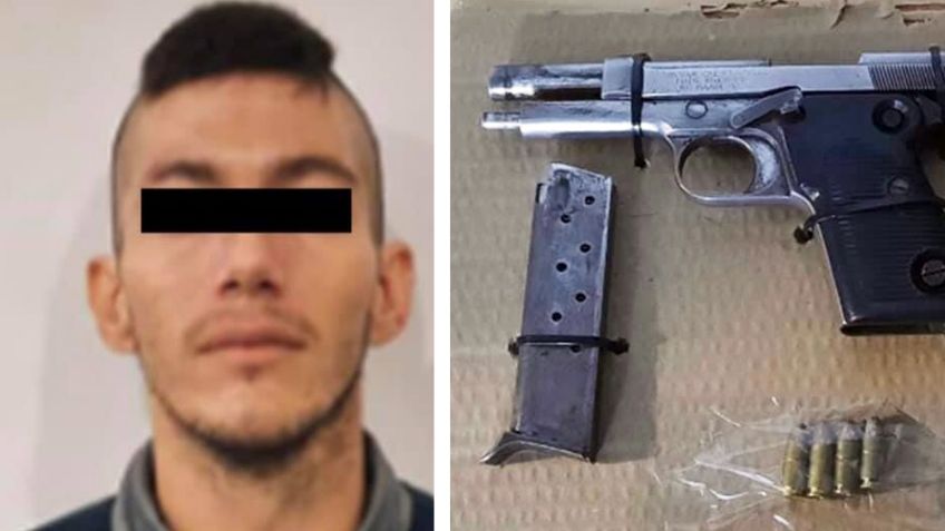 Capturan a sujeto armado en calles de Ciudad Obregón; llevaba una pistola cargada