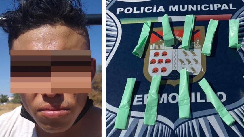 Atrapan a ciclista en calles de Hermosillo; viajaba con 10 envoltorios de narcótico