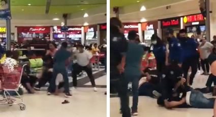 VIDEO: Se viraliza pelea campal en centro comercial de Nuevo León ¿por una mesa?