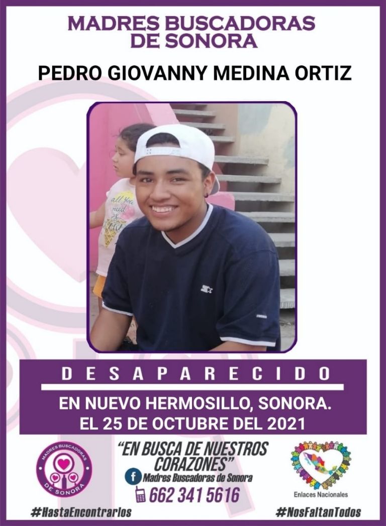 La ficha de búsqueda de Pedro Giovanny 