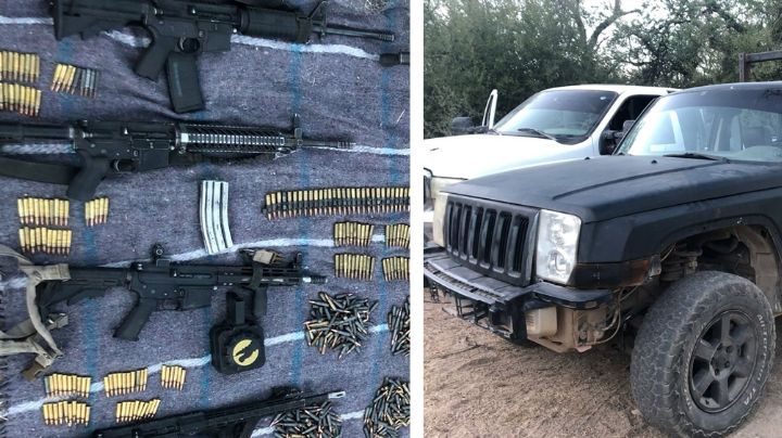 Tras enfrentamiento, hallan dos autos, cartuchos y seis armas de grueso calibre en Sonora