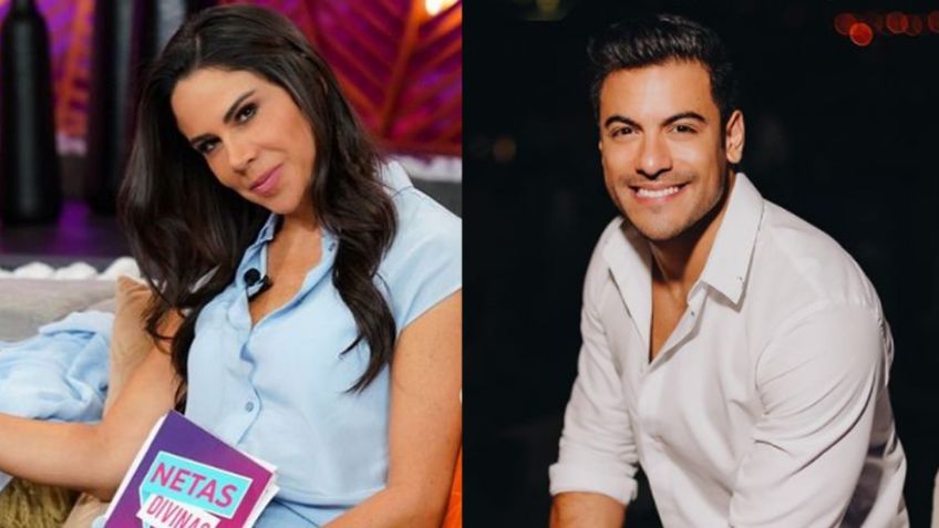 Paola Rojas se luce con coqueto 'outfit' desde Televisa y aparece muy abrazada a Carlos Rivera