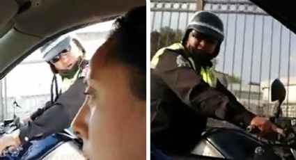 VIDEO: Policía municipal intimida y ofende a automovilista en Cuautitlán; "Pinc... niña"