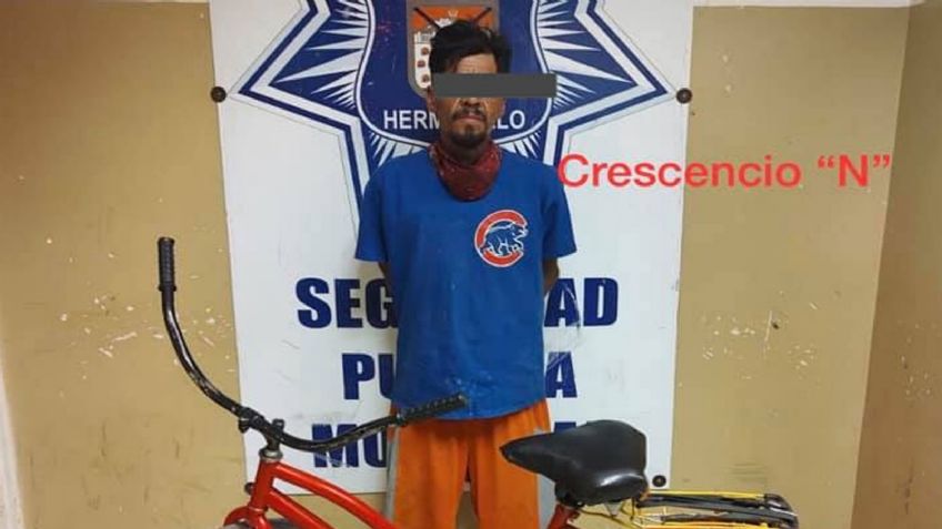 Hermosillo: Le roba bicicleta a cliente de cajero automático, pero es alcanzado por policías