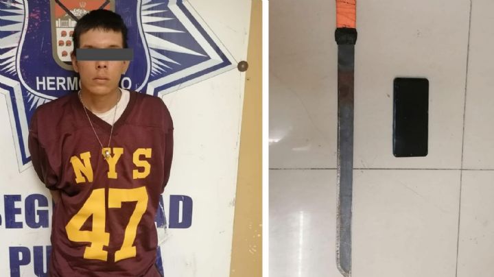 Hermosillo: Detienen a "El Flaco" por robar celular, le encuentran arma entre sus pertenencias