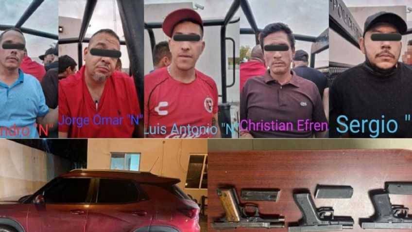 Golpe al crimen en Hermosillo: Cinco sujetos y tres armas son aseguradas en la López Mateos