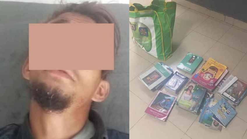 Llevaba libros en la mochila: Lo arrestan por robar material de una escuela de Miguel Alemán