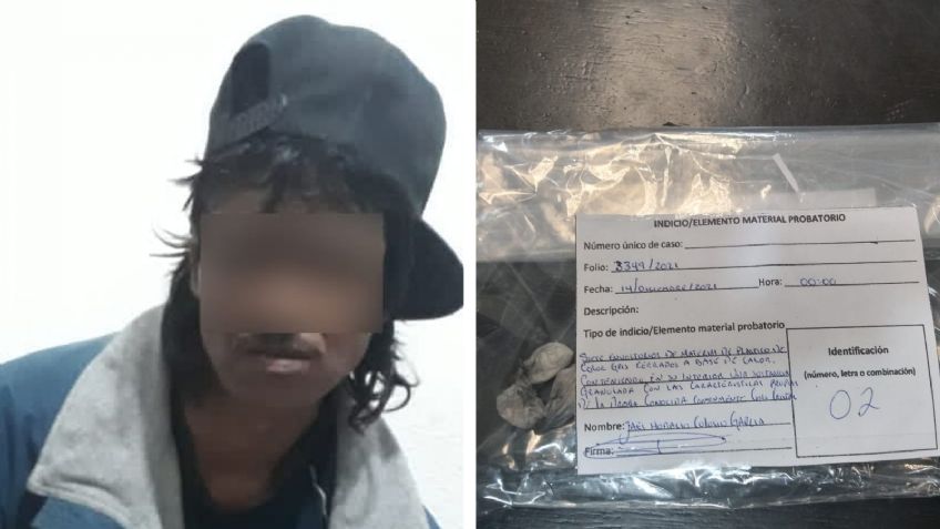 Cae presunto "halcón" y narcomenudista en Caborca; llevaba siete envoltorios de 'crystal'