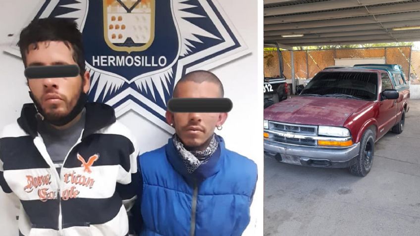 Tras fuerte persecución, capturan a dos presuntos robacarros en Hermosillo; iban armados