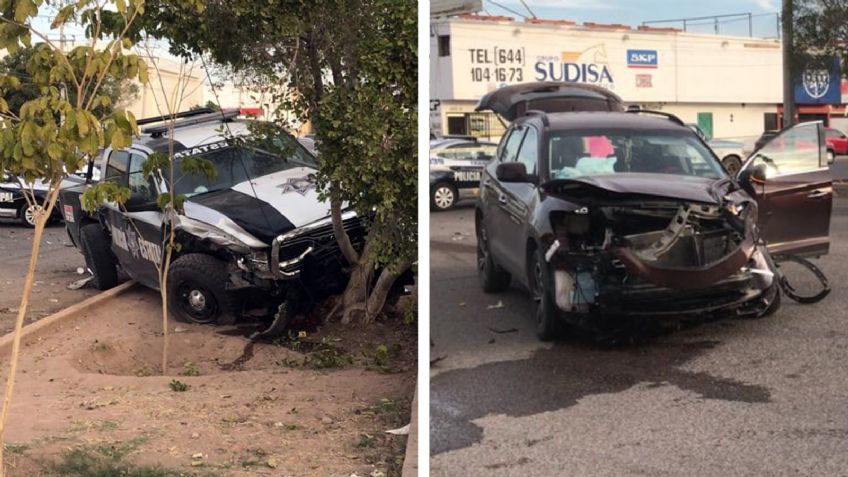 VIDEO: Patrulla choca contra camioneta en Ciudad Obregón; se dirigía a ataque armado