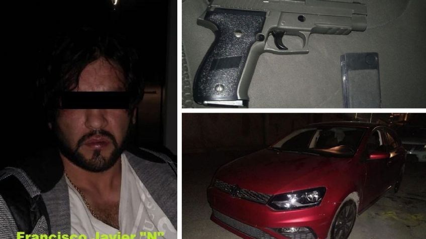 Hermosillo: Detienen a Francisco Javier circulando en auto robado y con pistola falsa