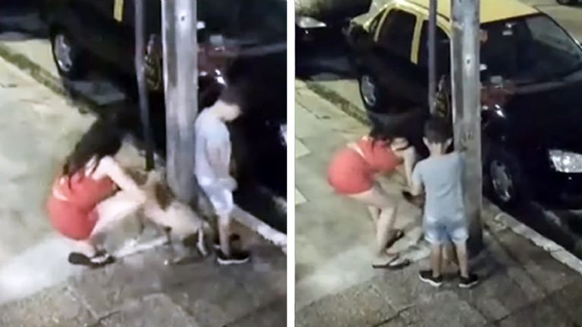 VIDEO: ¡Triste Navidad! Mujer amarra perro a poste y lo abandona en plena Noche Buena