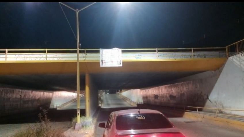 Terror: 'Amanece' Ciudad Obregón con 'narcomanta' colgada en pleno puente vehicular