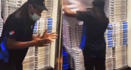 VIDEO: Furioso empleado de Domino's explota tras repartir bajo la lluvia; no recibió propina