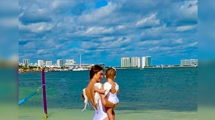 Desde sus días de playa, Marlene Favela se convierte en ángel junto a su hija