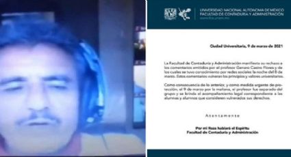 UNAM sanciona a maestro que culpó a víctimas de feminicidio: "Si se mueren es por algo"