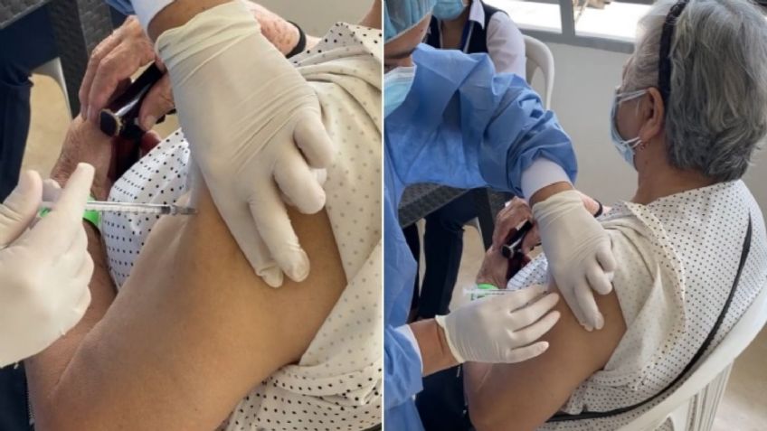 Simulan vacunación: Joven graba cuando inyectan a su abuelita con una jeringa vacía