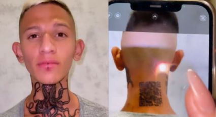 "Me salió 'fake'": Influencer se tatúa QR en la nuca para dirigir a su Instagram y no funcionó