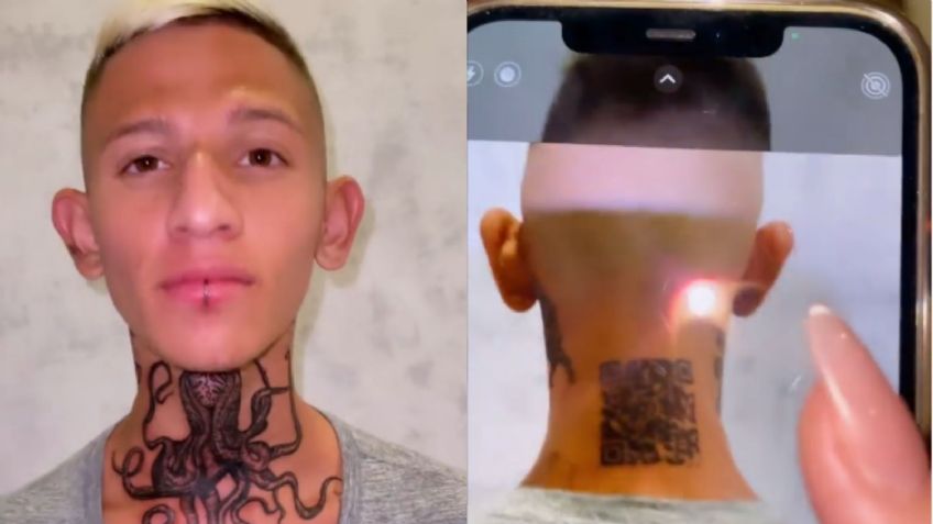 "Me salió 'fake'": Influencer se tatúa QR en la nuca para dirigir a su Instagram y no funcionó