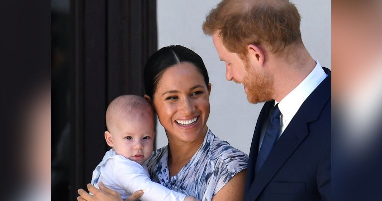 Fotografía de Meghan Markle, Archie y el príncipe Harry
