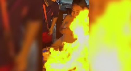 VIDEO: ¡Terrorífico! Queman rostro de turista con 'bebida flameante' en Cancún