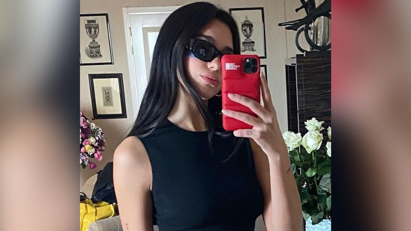 Dua Lipa enmora todo Instagram Instagram en divino 'outfit' negro