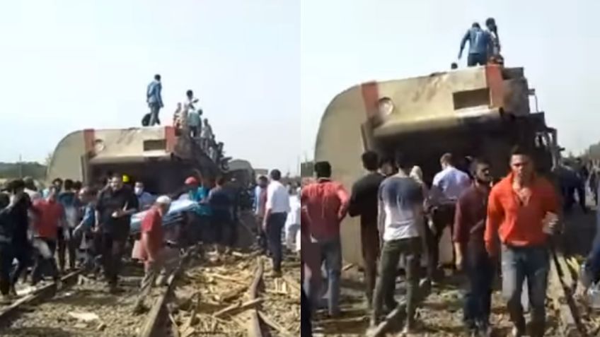 VIDEO: Se descarrila un tren en Egipto y deja 109 heridos; es el accidente más grave de abril