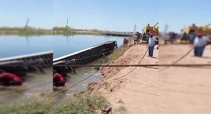 Cajeme: Chofer se salva de morir ahogado tras caer tráiler al Canal Alto
