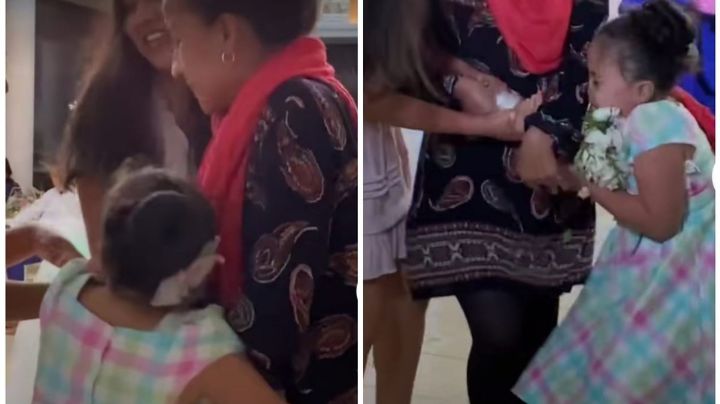 VIDEO: Niña pelea a golpes para ganar el ramo en una boda; Internet estalla en risas