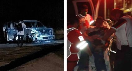 Comandos armados se enfrentan en carretera de Sonora; reportan 3 heridos y camioneta calcinada